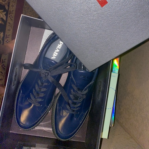 PRADA Stratus brushed rois leather sneakers - Picture 1 of 4